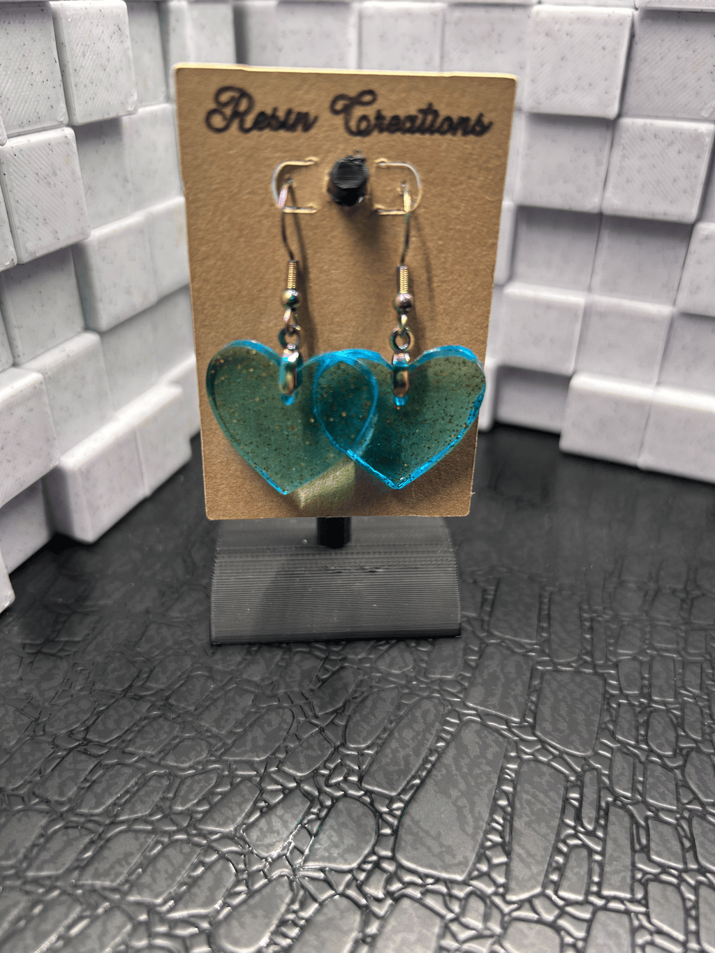 Blue Heart Earrings