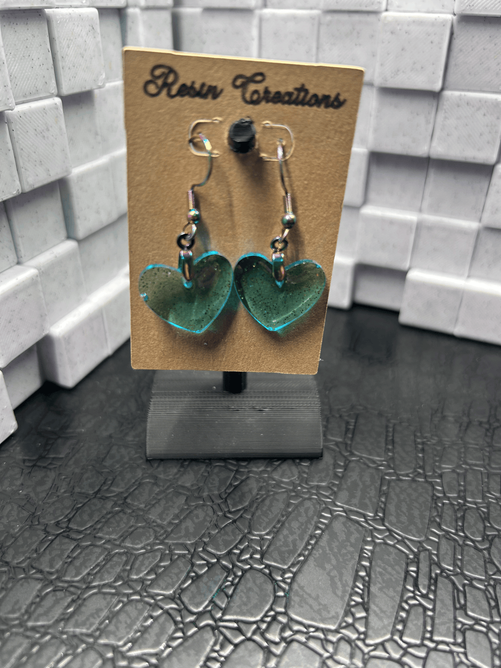 Blue Small Heart Earrings