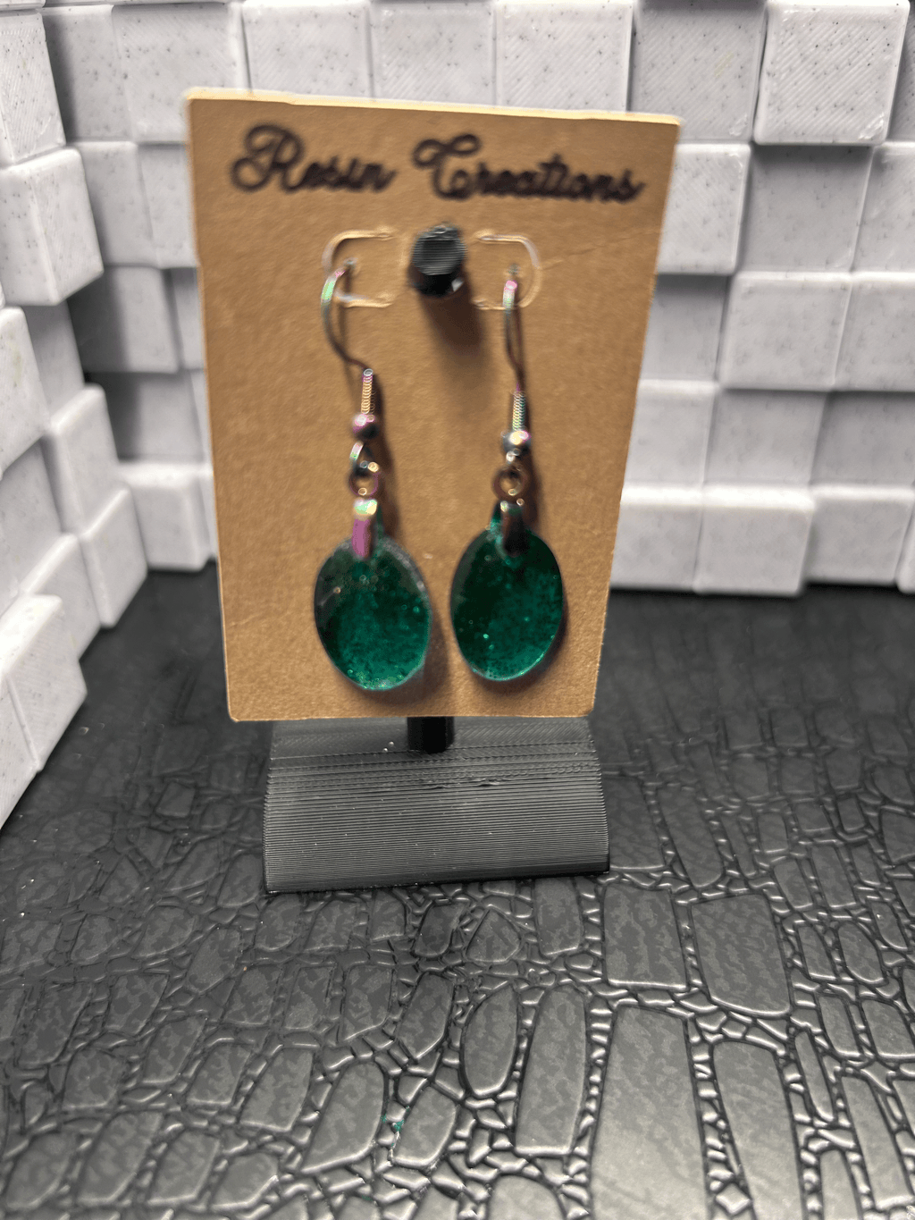 Blue Small Oval Earrings