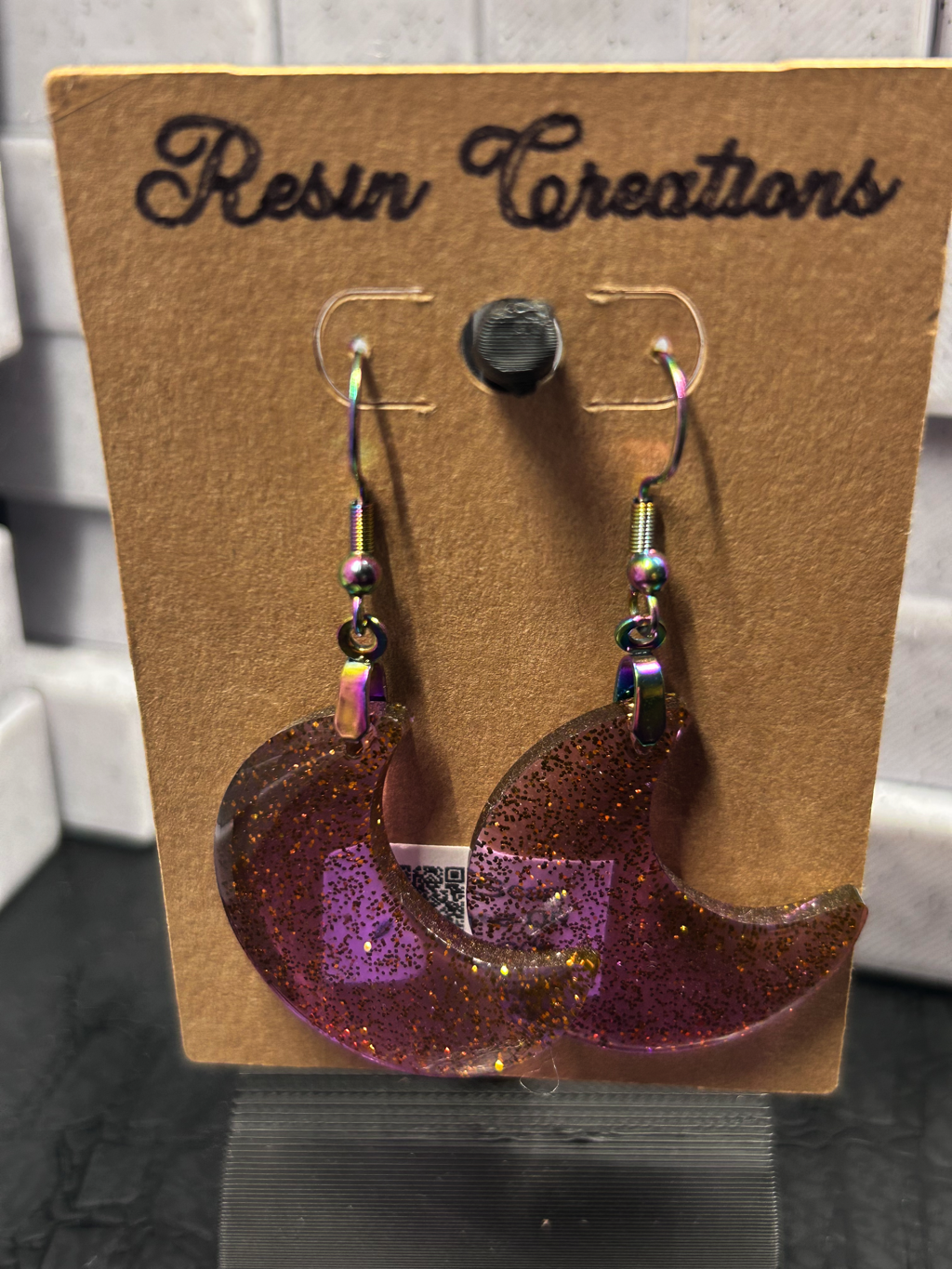 Purple Moon Earrings