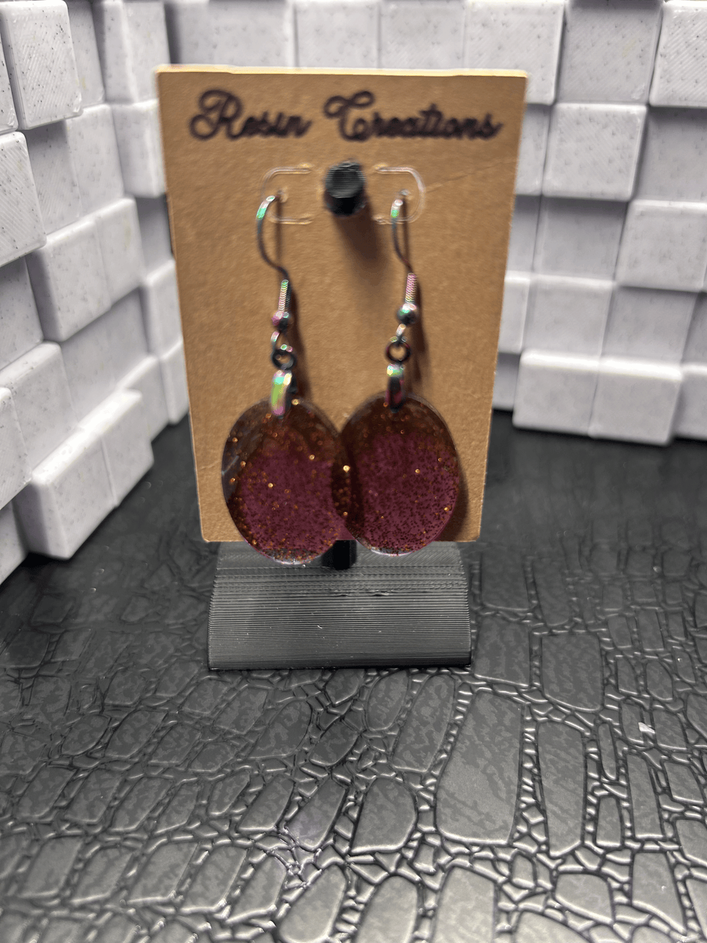 Purple Oval Earrings