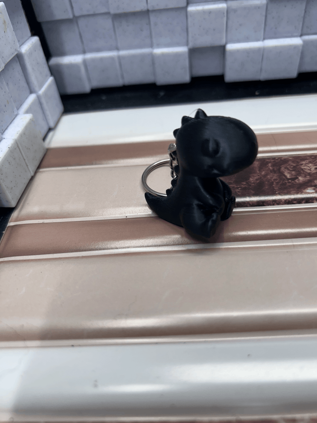 Black Dinosaur Keychain