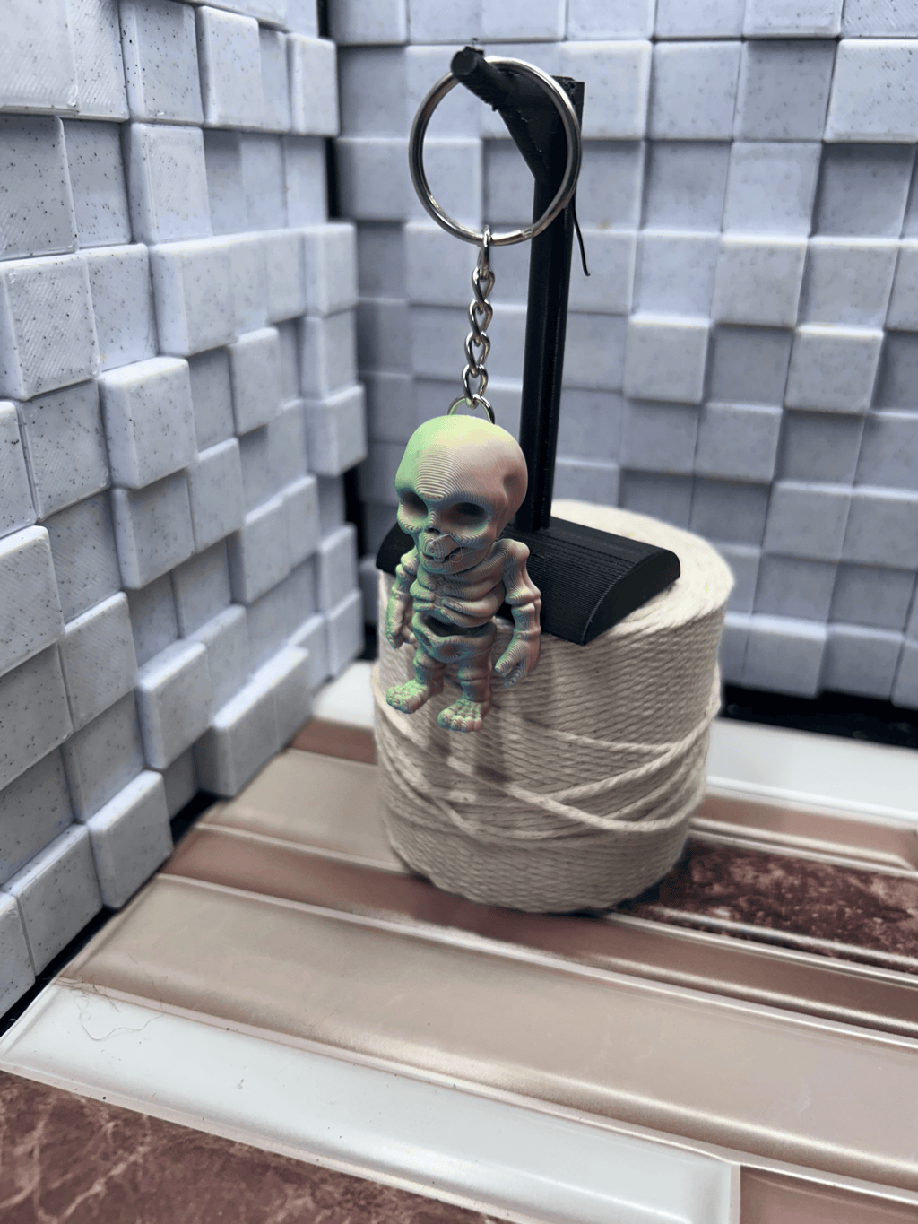 Green Purple Skeleton Keychain