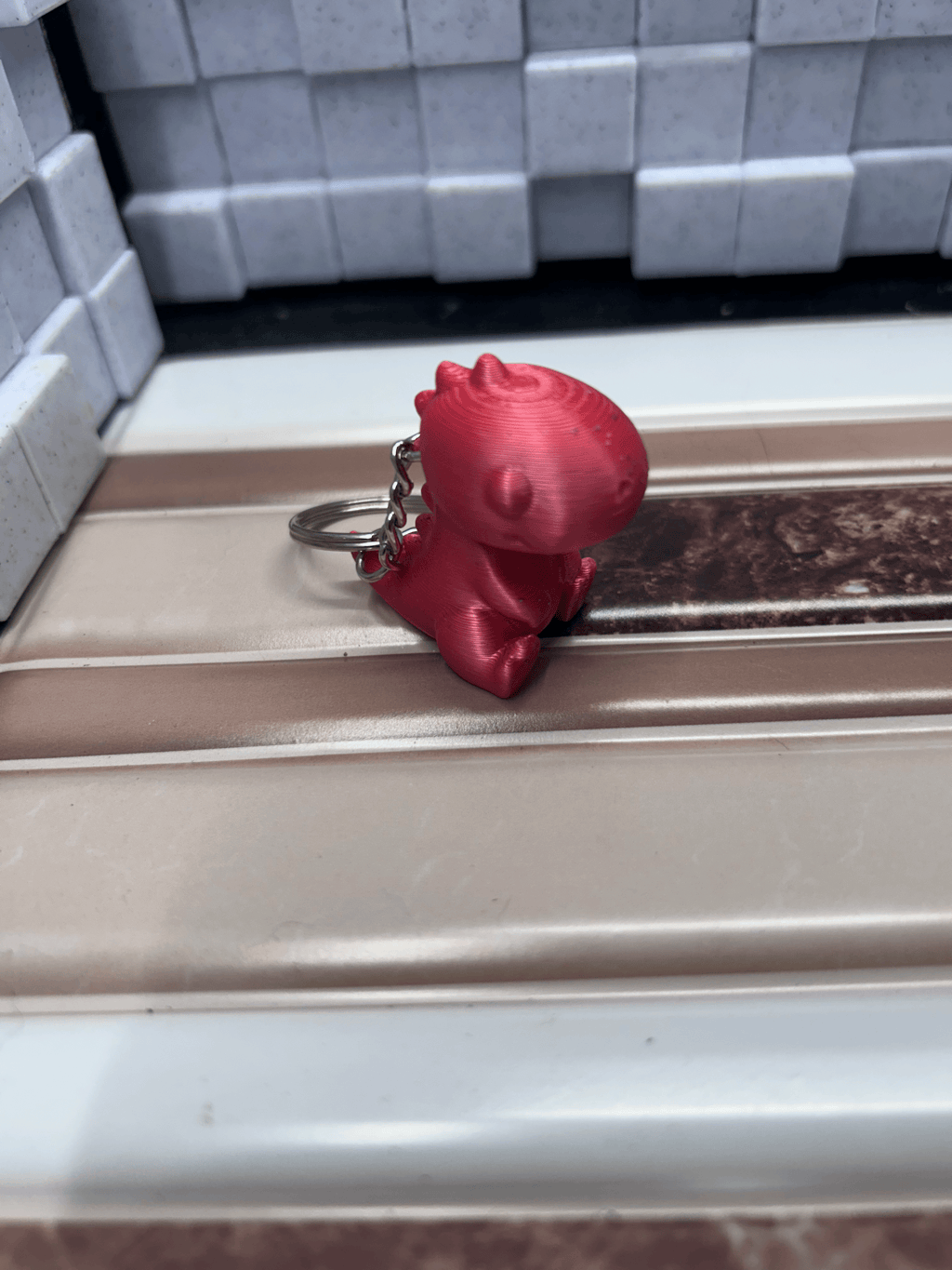 Red Dinosaur Keychain