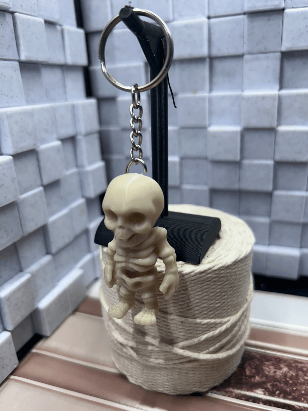 White Skeleton Keychain