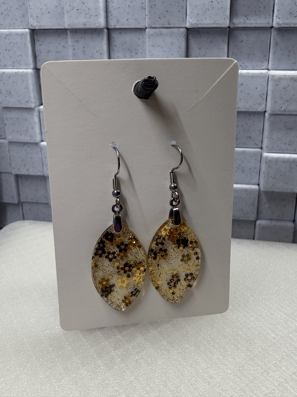 Clear Oval Stars Earrings
