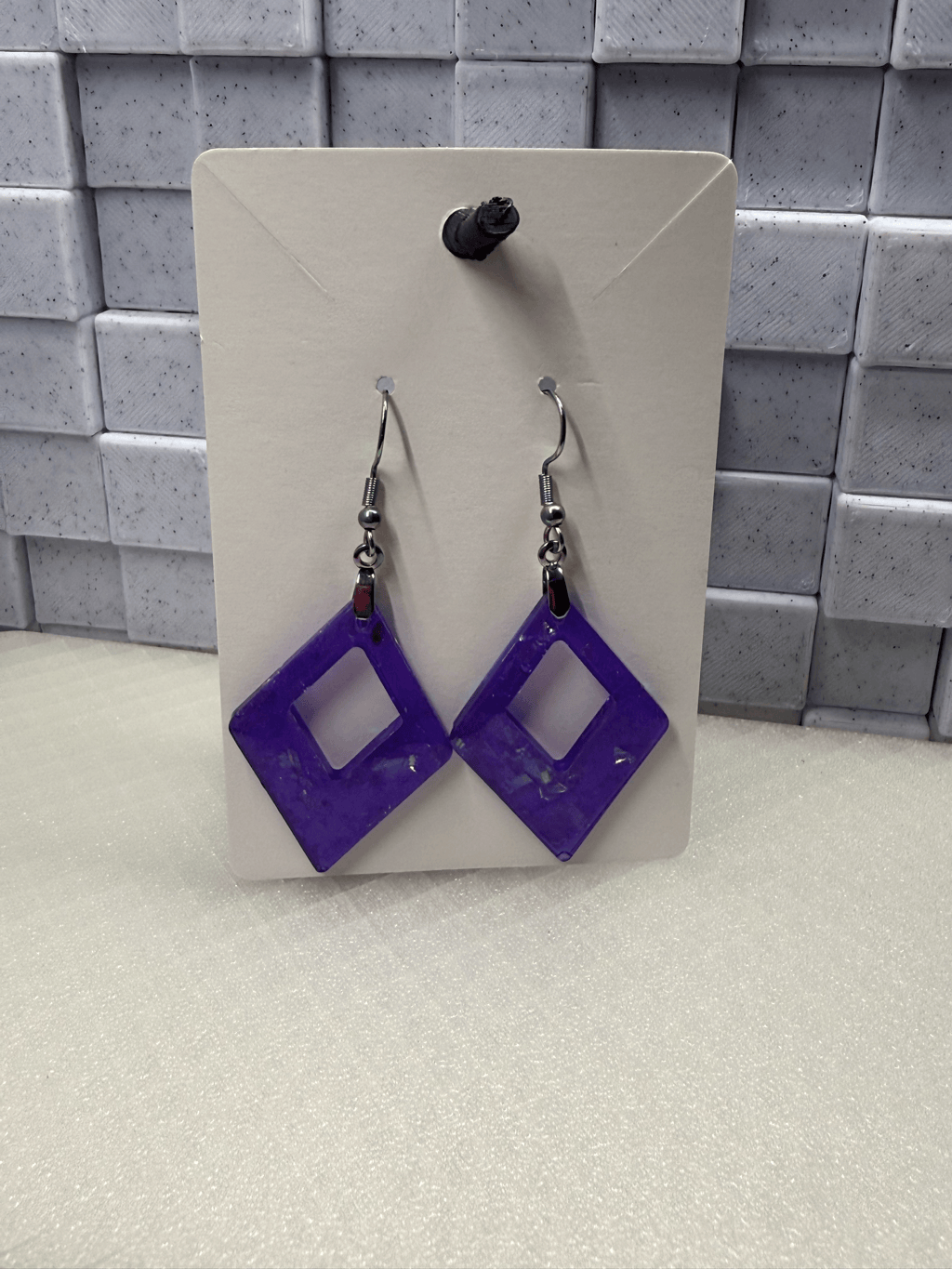 Purple Diamonds Earrings