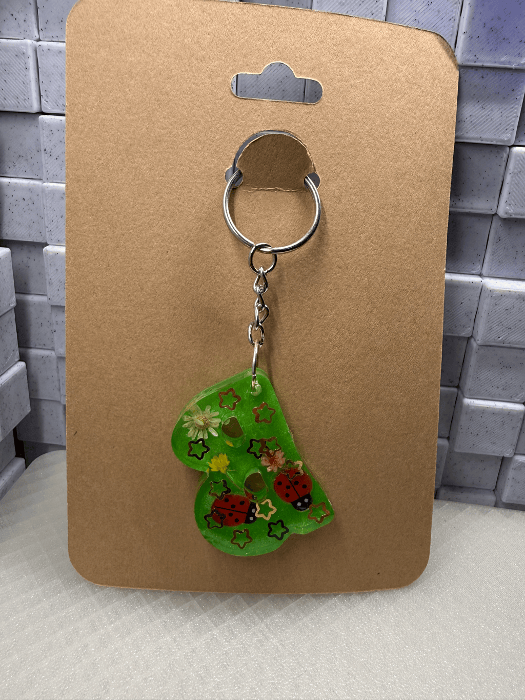 Green Letter B Keychain