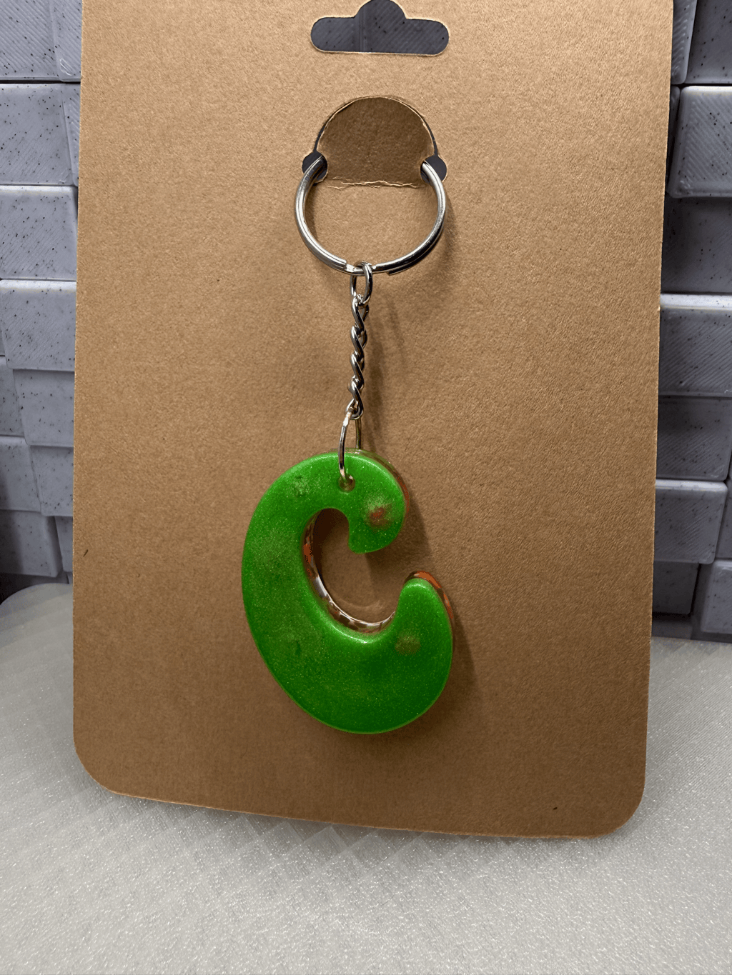 Green Letter C Keychain