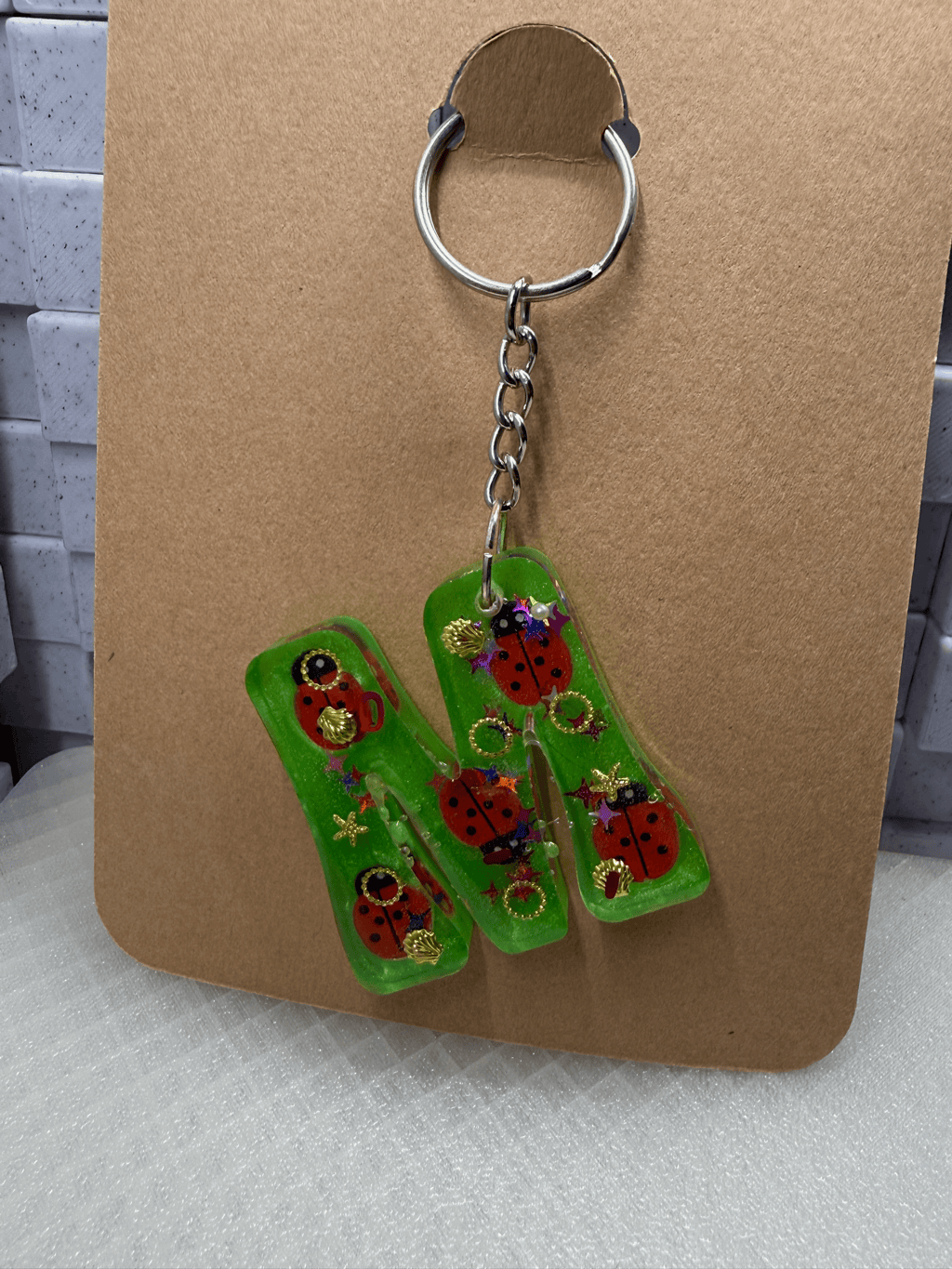 Green Letter M Keychain